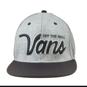 Vans “Off The Wall” Gray And Black Snap Back Adjustable Hat Cap